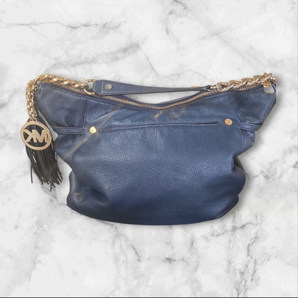 Michael Kors navy leather hobo bag - Picture 3 of 3